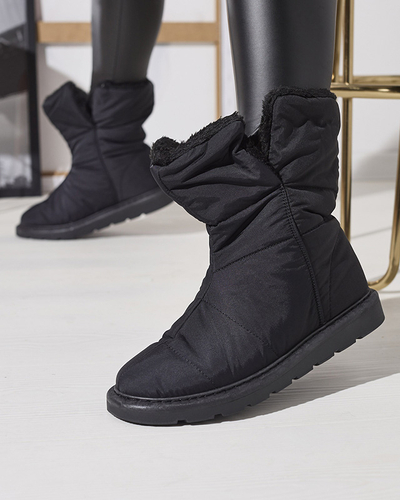 Bottes noires pour femmes a'la bottes de neige Kalioli- Footwear