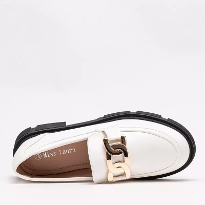 OUTLET Chaussures femme blanches avec chaîne Semla - Footwear