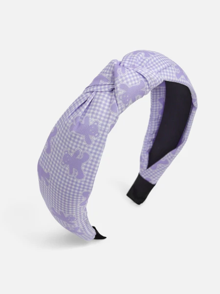 Royalfashion Serre-tête tressé à carreaux et oursons