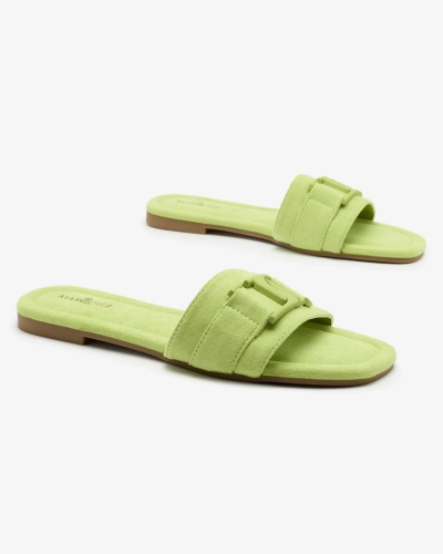 Royalfashion Tongs femme vert fluo avec boucle Rydr