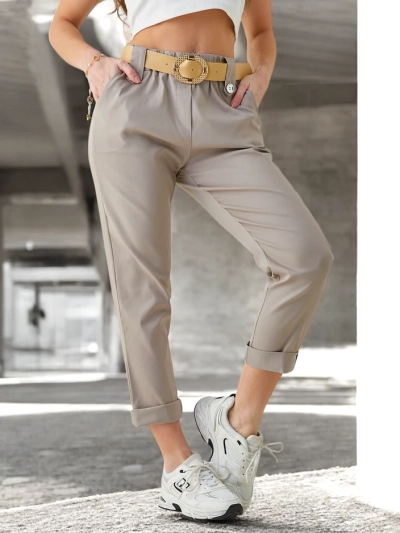 Pantalon en viscose Royalfashion pour femmes avec une ceinture