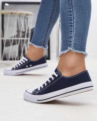 Baskets à lacets classiques pour femme bleu marine Ogisa - Chaussures