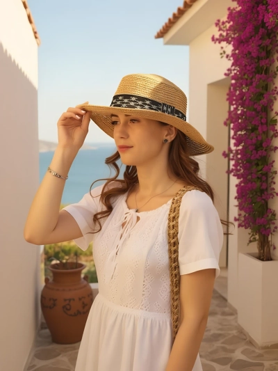 Royalfashion Chapeau de paille pour femme Silky Shade