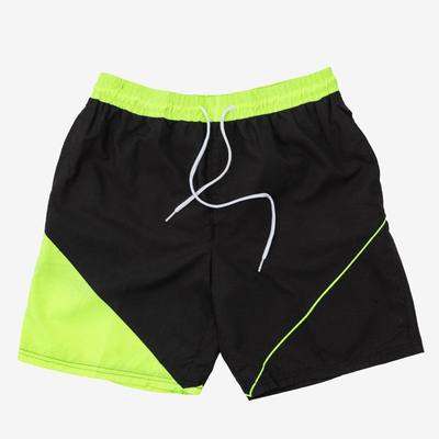 Shorts de sport noirs et jaunes pour hommes - Vêtements