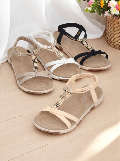 Royalfashion Sandales pour femme avec ornements Veve