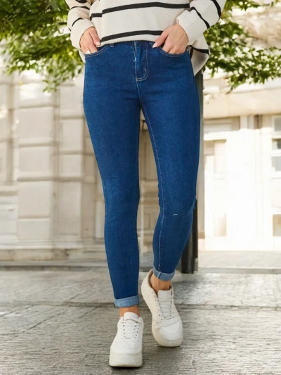 Royalfashion Jean skinny en coton pour femmes