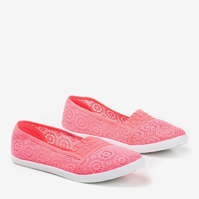 Ballerine rose fluo à enfiler - dentelle Noremies - Chaussures 1