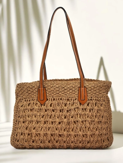 Royalfashion Grand Sac en Paille pour Femmes Coco Breeze