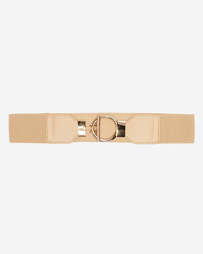 Ceinture élastique avec grande boucle camel dorée - Accessoires