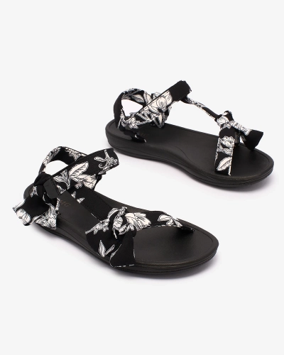 Royalfashion Sandales pour femmes avec imprimé en noir Andreti