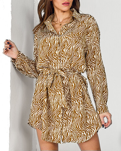 Royalfashion mini robe pour femme à motif a'la zebra