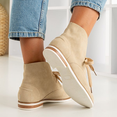 Bottines à talons plats beiges Natania - Footwear 1