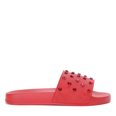Tongs rouges avec cristaux Retana - Chaussures 1