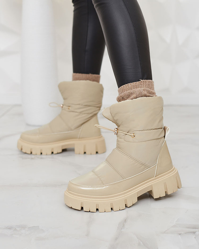 Royalfashion Bottes de neige à enfiler pour femme de couleur marron clair Sadella