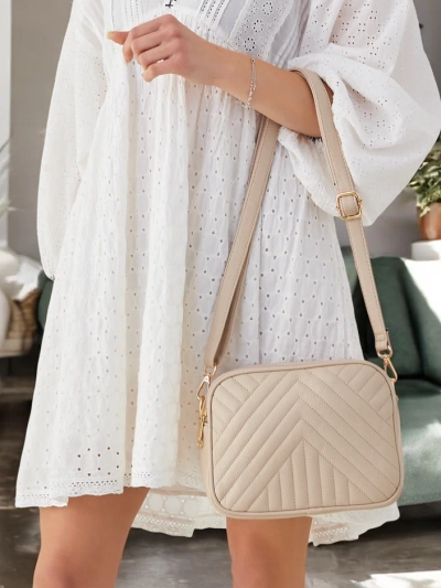 Royalfashion Petit sac à main ovale pour femmes en éco-cuir matelassé