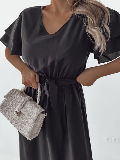 Royalfashion Robe midi simple pour femme