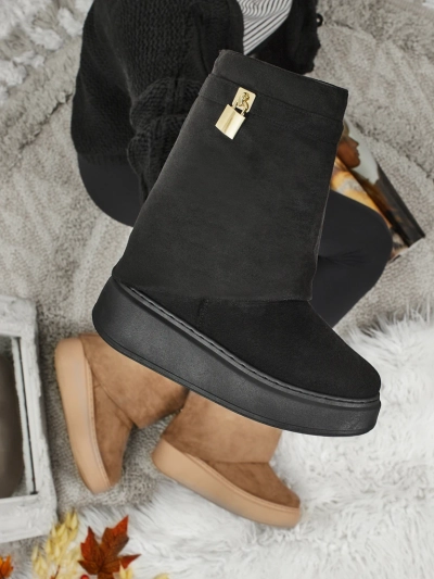 Bottes courtes de style bottes de neige pour femmes avec tige amovible Elizze