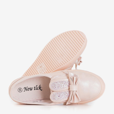 Slip enfant rose clair avec nœud Ferrina - Chaussures