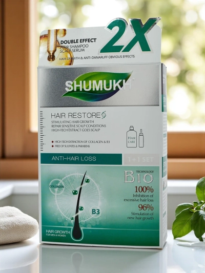 Shumukh Shampooing et Sérum pour cheveux 2en1 - stimulant la croissance des cheveux