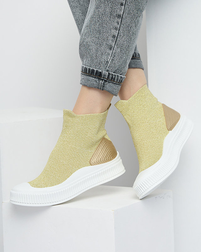 Bejoko chaussures de sport dorées pour femmes - chaussures