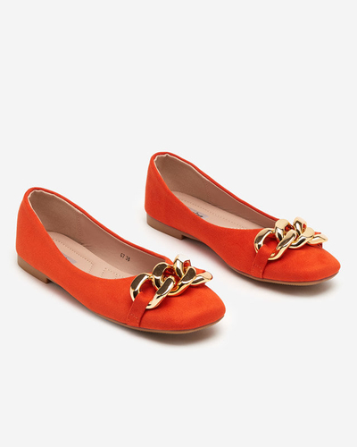 Ballerines pour femmes orange avec décoration Caviene - Chaussures