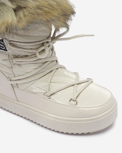 Bottes de neige beige pour femmes avec fourrure Lilitsa- Footwear