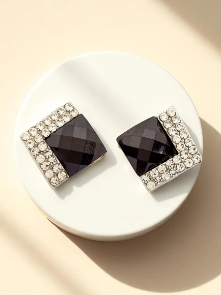 Royalfashion Boucles d'oreilles à clip pour femme avec cristal et zircon cubique