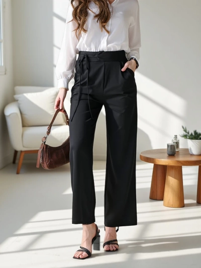 Pantalons larges pour femmes Royalfashion avec liens sur les côtés