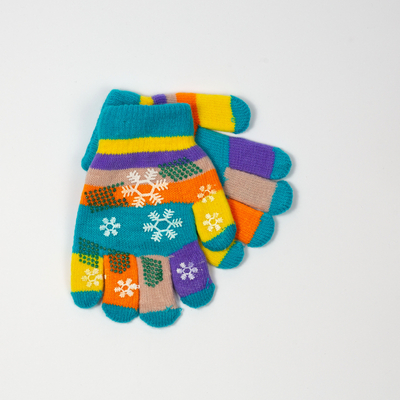 Gants bleus fille à paillettes et flocon de neige - Accessoires