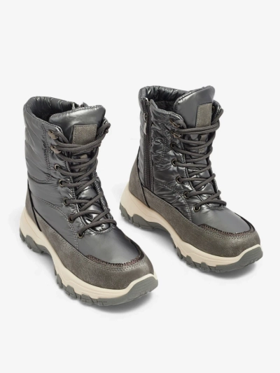 Bottines pour Femmes Aurora Argentées Écologiques Décontractées pour l'Hiver