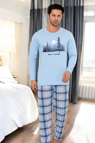 Pyjama à carreaux en coton pour homme Royalfashion