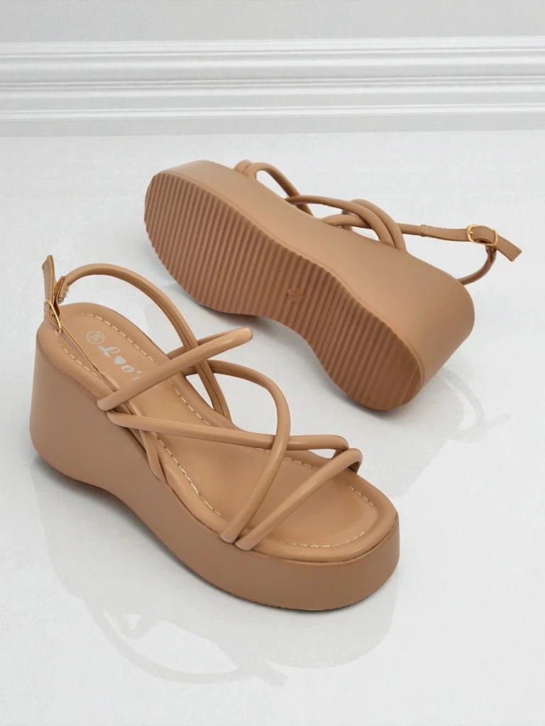 Royalfashion Sandales compensées pour femmes Skyline Straps