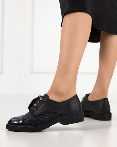 OUTLET Chaussures en cuir écologique pour femmes noires Sudi- Footwear