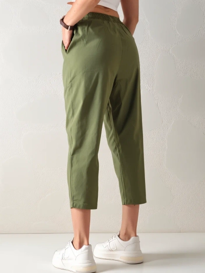 Pantalons droits en tissu pour femmes Royalfashion 7/8