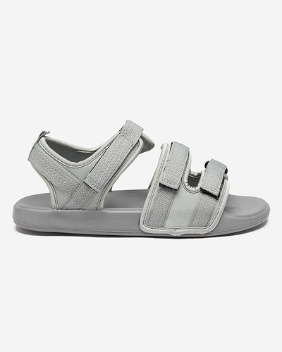 Sandales pour hommes gris clair avec velcro Crostal - Footwear
