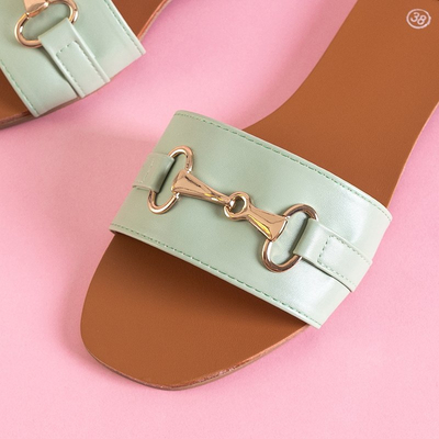 Pantoufles Josefa pour femmes vert clair - Chaussures