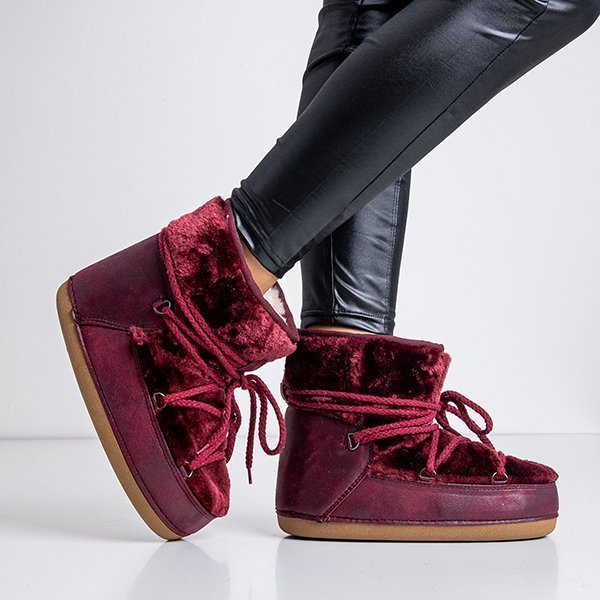 Bottes de neige à plateforme bordeaux - Chaussures