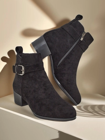 Bottines Elegante Nero en Cuir Écologique