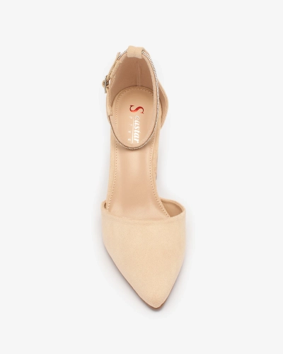 Royalfashion Escarpins pour femme beige avec zircons Britica