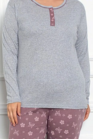 Royalfashion Pyjama Femme en Coton 2-Pièces Papillon GRANDE TAILLE