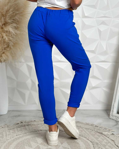 Royalfashion Pantalon femme en tissu avec lettrage