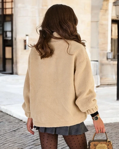 Royalfashion Veste en peau de mouton a'la pour femme