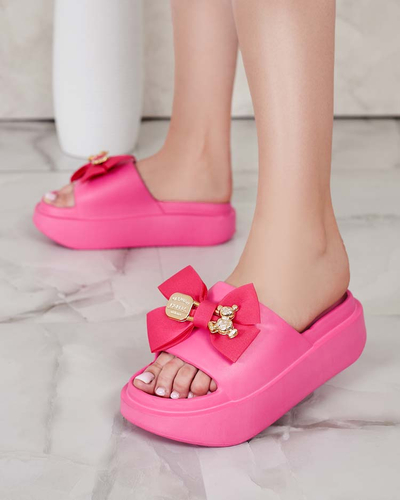 Royalfashion Tongs en caoutchouc pour femme avec nœud décoratif Apis