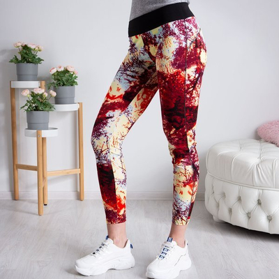 Leggings colorés à prédominance bordeaux - Pantalon 1