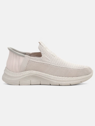 Aurelia Comfort Chaussures Plates en Tissu Beige à Enfiler pour Femmes