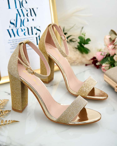 Royalfashion Sandales à talons en brocart pour femme Etotta
