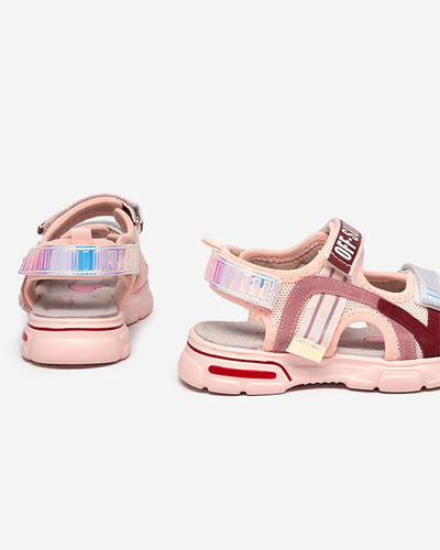 Sandales roses pour fille avec empiècements holographiques Heilol - Footwear