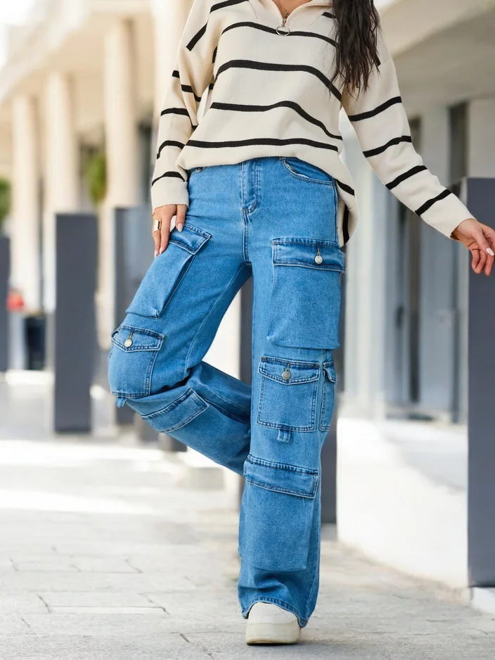 Royalfashion Jean large pour femmes