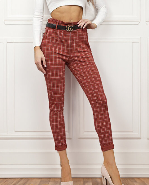 Royalfashion Pantalon à carreaux pour femme