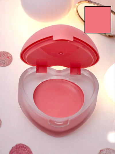 Rouge à lèvres et blush 2-en-1 dans un pot en forme de cœur Pêche Rose